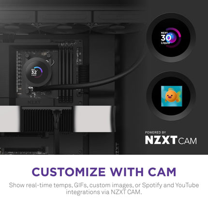 NZXT Kraken Plus 360-360mm AIO CPU Cooler, LCD - Black
