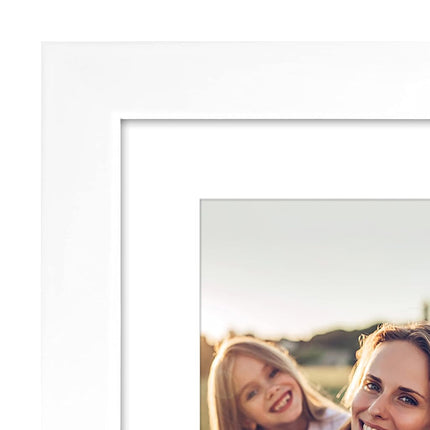 Americanflat 5x7 Picture Frame Collage with Polished Plexi Cover - Signature Collection - Fits Three 5x7 or One 10x20 Photo - Collage Photo Frame for Wall Display - White