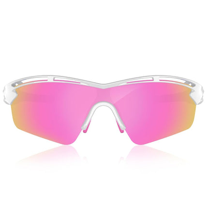 Polarized Sports Sunglasses for Men Women Youth Baseball Cycling Running Driving Fishing Tennis Golf TAC UV400 TR90, White/pink, One Size