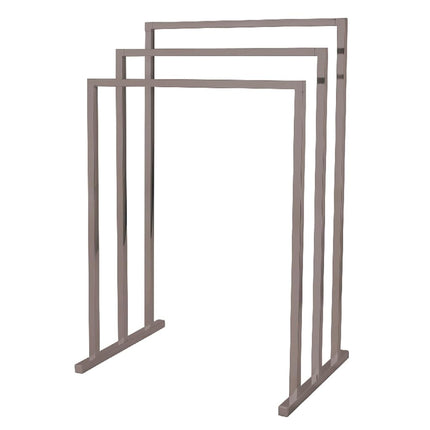 KINGSTON BRASS SCC8288 Toallero de pedestal de 3 niveles con construcción de acero, níquel satinado