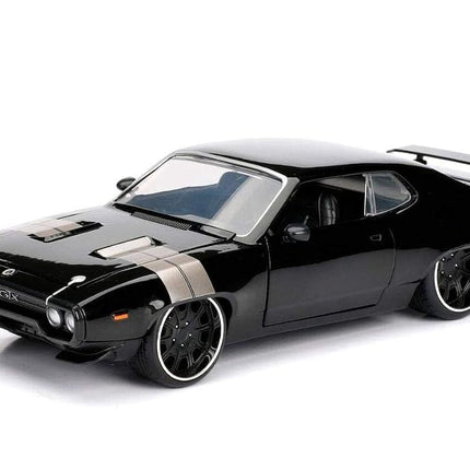 Jada 253203034 1:24 Fast & Furious 8 - Dom's '72 Plymouth GTX File Miniature Collectible car, Black
