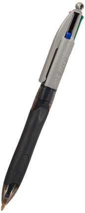 BIC 4 Colours Grip Pro Retractable Medium Point (1.0 mm) Ballpoint Pens, 12 Pens And Each Pen Contains 4 Colours