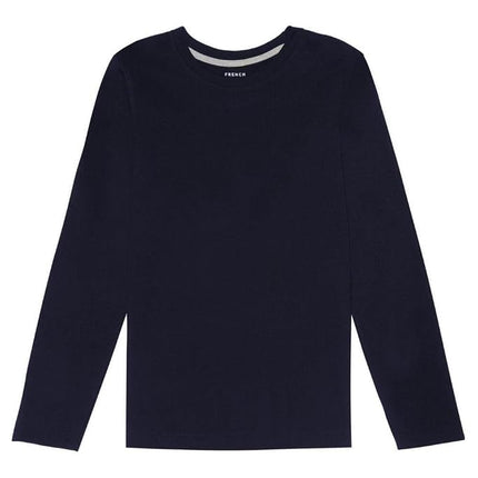 French Toast Boys' Long Sleeve Crewneck Tee T-Shirt, Navy, 14-16