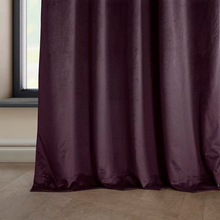 HPD Half Price Drapes Heritage Plush Velvet Curtains 108 Inches Long Room Darkening Curtains for Bedroom & Living Room 50W x 108L, (1 Panel), Winter Plum