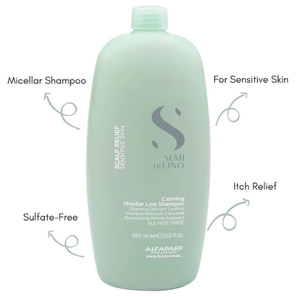Alfaparf Milano Semi di Lino Scalp Calming Low Shampoo - Restores Natural Scalp and Hair Balance - Probiotics Blend and Antioxidant Formula - 33.8 oz