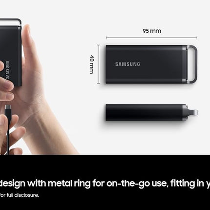 Samsung Portable SSD T5 EVO, 2 TB, USB 3.2 Gen. 1, 460 MB/s read, 460 MB/s write, External hard drive for Mac, PC, Android, Smart TVs and game consoles, Incl. USB-C cable, MU-PH2T0S/EU