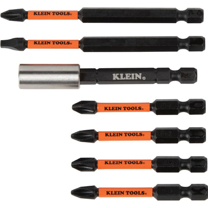 Klein Tools 33801 Impact Driver Bit Set with Proflex, S2 Steel Phillips, Slotted, Square, TORX Bits with Case, MODbox Compatible, 40-Piece