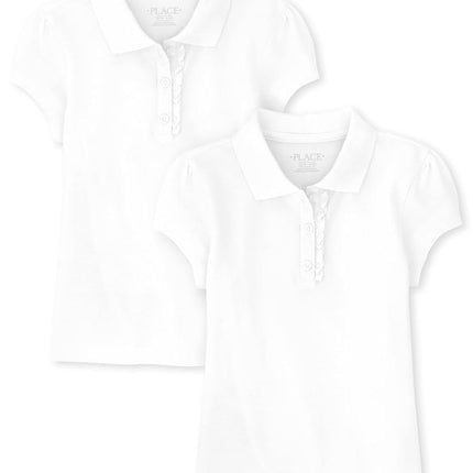 Polo piqué à manches courtes et volants pour fille The Children's Place, lot de 2, Tidal, Medium