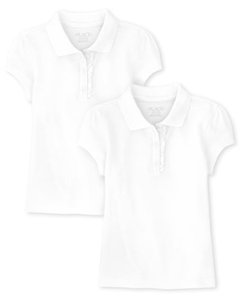 The Children's Place girls Short Sleeve Ruffle Piq