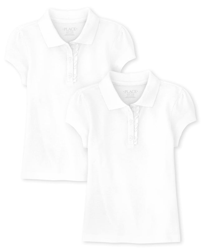 The Children's Place girls Short Sleeve Ruffle Piq