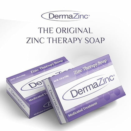 Dermalogix DermaZinc Jabón de Zinc Terapéutico Tratamiento Medicado - 5 Barras Nuevo Tamaño Más Grande
