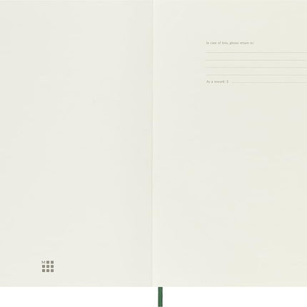 Moleskine Classic Notebook, Notebook With Squared Pages, Soft Cover and Elastic Closure, Myrtle Green, XL, 19 x 25 cm, 192 Pages