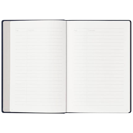 Maruman MNEMOSYNE Journal Notebook, 8.5 x 6.02 Inches (A5), 5mm dot grid, Hard cover with Elastic band, Bookmarks & Inner pocket, 90 gsm, 120 Sheets/240 Pages, Navy, 1 ea. (N888-72)