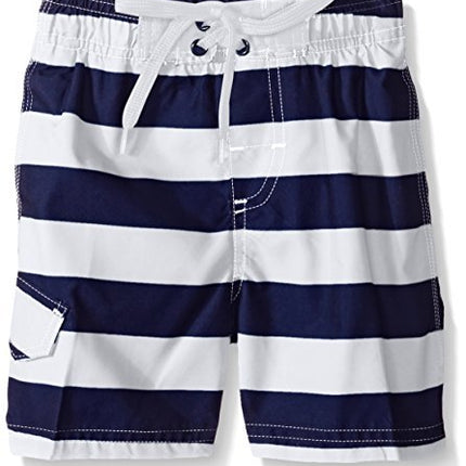 Kanu Surf Maillot de bain rayé Troy pour tout-petits garçons, Bleu marine/Blanc, 4T