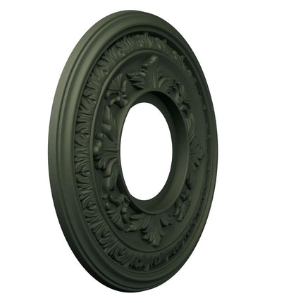 Ekena Millwork CMP10BAGHC Baltimore Thermoformed PVC Ceiling Medallion (Fits Canopies up to 4 1/4"), 10"OD x 3 1/2"ID x 3/4"P, UltraCover Satin Hunt Club Green