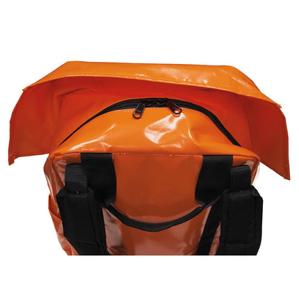 Klein Tools 5185ORA Tool Bag Backpack, Lineman Backpack, Adjustable Padded Shoulder Straps, Double-Stitched Bottom with Drain Holes, Orange