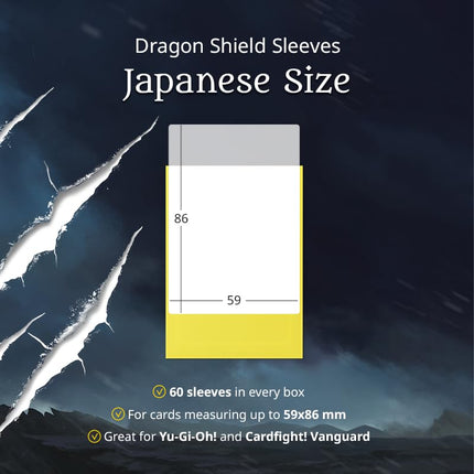 Dragon Shield | Japanese Size Card Matte Sleeves | 60 CT - Smooth & Tough Premium TCG Sleeves - Compatible with Yu-Gi-Oh, Naruto, Cardfight & Vanguard | White