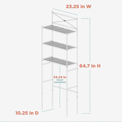"Cross Style" Metal Spacesaver, 3 Shelf, Satin Nickel