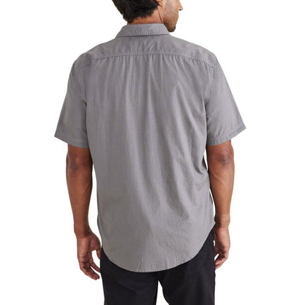 Dockers Men's Regular Fit Short Sleeve Utility Shirt, Car Park Grey - Solid (Rip Stop), Medium
