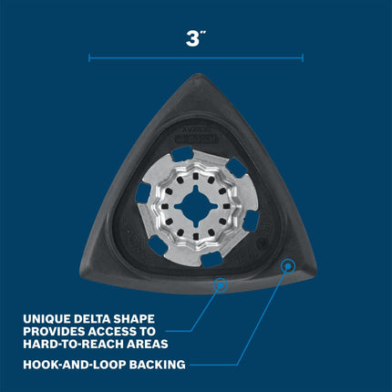 BOSCH OSL350SPD 1-Piece 3-1/2 in. Starlock Oscillating Multi Tool Wood Hook-and-Loop Delta Sanding Pad for Multipurpose Sanding Applications in Plywood, Hardwoods, Softwoods