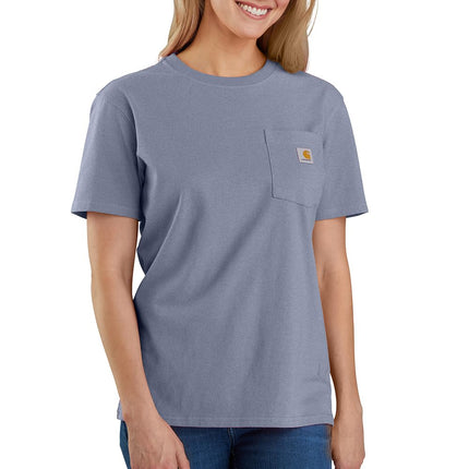 Carhartt Women's Loose Fit Heavyweight Short-Sleeve Pocket T-Shirt, Wisteria Heather, XS