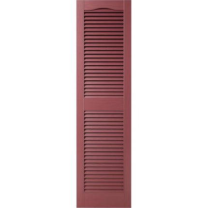 Ekena Millwork LL1C12X02400BD 12" W x 24" H Open Shutters with Center Slits Lifetime Vinyl Top with Fastener (Pair) Bordeaux