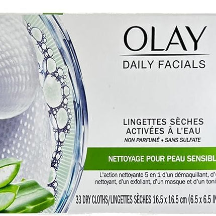 Olay OLAY Daily Gentle Clean 4-in-1 Water Activated Cloths, 33 Ea Pack of 6