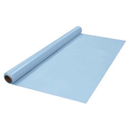 Party Essentials Plastic Banquet Table Roll Available in 27 Colors, 40" x 100', Light Blue