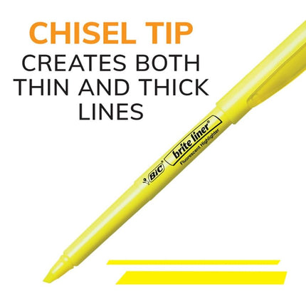 BIC - Brite Liner Highlighter, Chisel Tip, Fluorescent Blue Ink, 1 Dozen BL11-BE (12)