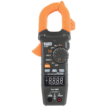 Digital Clamp Meter, Auto Ranging 400 AMP Measures Electronic AC/DC Voltage AC/DC Current Resistance and TRMS, Klein Tools CL390