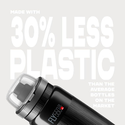 ELITE Fly MTB Water Bottle Grey – Ultra Lightweight Mountain Bike Cycling Bottle with Dust Cap – 750ml – For Trail Riding, XC & Enduro