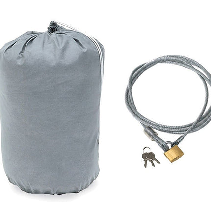 RAMPAGE PRODUCTS Rampage 4-Layer Breathable Full Car Cover with Lock, Cable & Storage Bag | Grey | 1203 | Fits 2007-2018 Jeep Wrangler JK, 2018-2023 Jeep Wrangler JL Sport 2-Door