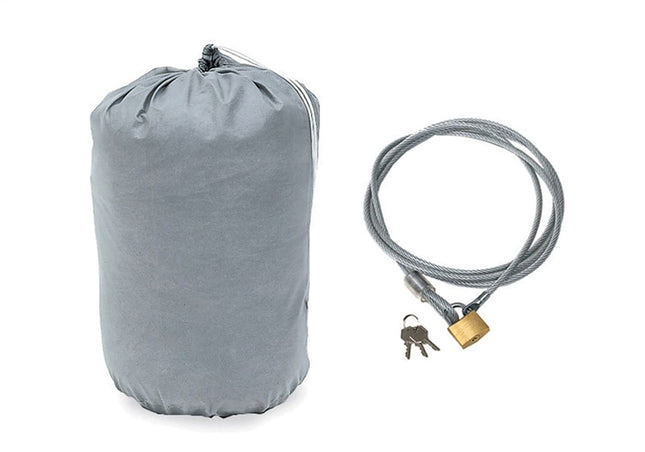 RAMPAGE PRODUCTS Rampage 4-Layer Breathable Full Car Cover with Lock, Cable & Storage Bag | Grey | 1203 | Fits 2007-2018 Jeep Wrangler JK, 2018-2023 Jeep Wrangler JL Sport 2-Door