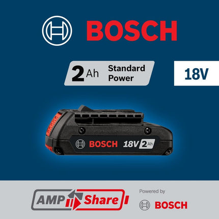 Bosch BAT612-2PK 18-volt Lithium-Ion 2.0 AH Slim Pack Battery with Digital Fuel Gauge, 2-Pack