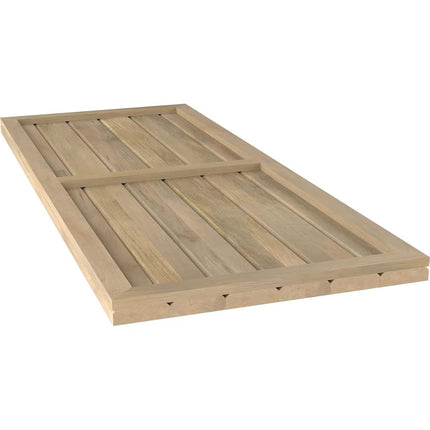 Ekena Millwork ARW101BF621X38UNH Americraft Six Exterior Real Wood Two Equal Panel Framed Board-n-Batten Shutters (Per Pair), 21"W x 38"H, Unfinished