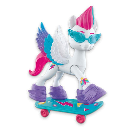 My Little Pony F2452 New Generation Crystal Adventure Zipp Storm 7.5cm White Pony with Surprise Accessories Friend Bracelet