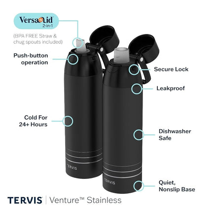Bouteille d'eau Tervis Venture NFL San Francisco 49ers - Gobelet isotherme à triple paroi "Full Speed", garde les boissons froides et chaudes, 769 ml, acier inoxydable
