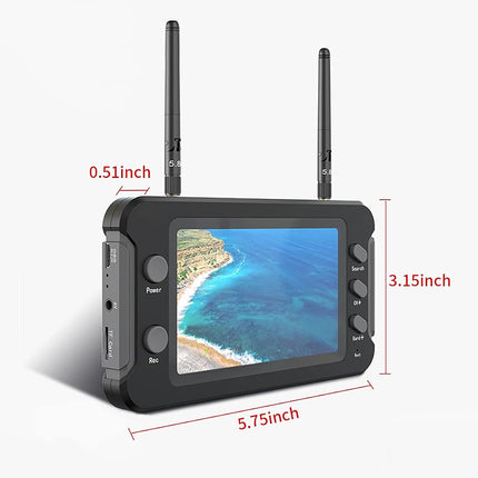 SoloGood FPV Monitor 4.3inch with DVR 5.8Ghz 40CH 800 x 480 IPS Drone Receiver Monitor for FPV Drone RC Cars