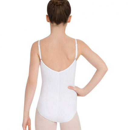 Capezio Big Girls' Classics Camisole Leotard with Adjustable Straps, White, Large