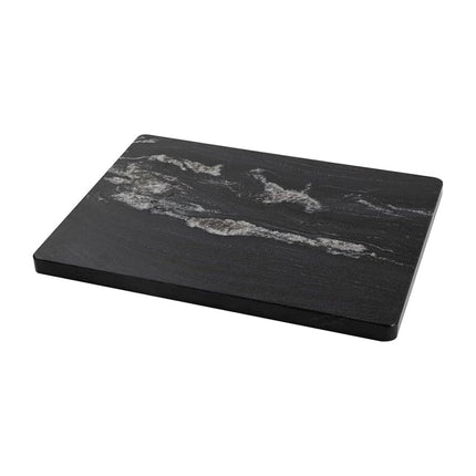 Adolif Planche à pâtisserie et à découper en marbre noir naturel, 30x40x1,7 cm, lourde pour la pâte et le chocolat, lot de 1