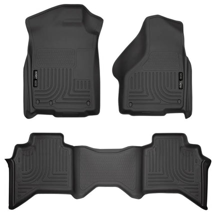 Husky Liners - Weatherbeater | Compatible con Ram 1500 Quad Cab 2002-2008; Ram 2500/3500 Quad 2003-2009 - Revestimiento delantero y segunda fila - Negro, 3 pzas. | 98031