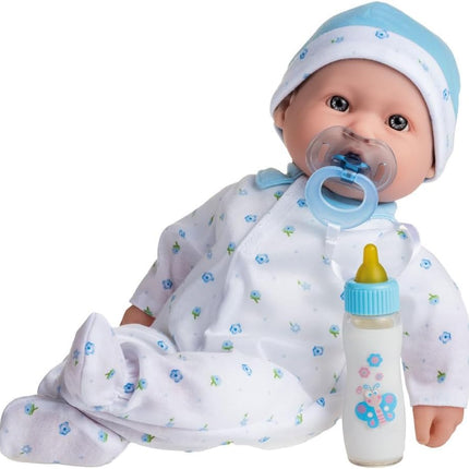 JC Toys, La Baby muñeco bebé niño de 16 pulgadas, cuerpo suave, lavable, azul, con accesorios - Para niños de 12 meses en adelante, diseñado por Berenguer