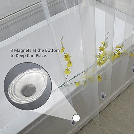 Doublure de rideau de douche transparente imperméable robuste Elegant Comfort, 183 x 183 cm, avec 3 aimants inférieurs et œillets antirouille (paquet de 2)