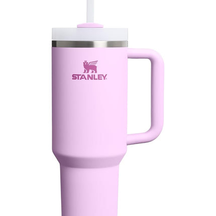 STANLEY Vaso térmico Quencher H2.0 con asa y pajita de 1,18 litros | Tapa Flowstate de 3 posiciones | Compatible con portavasos de coche | Vaso térmico de acero inoxidable | Sin BPA | Orquídea suave