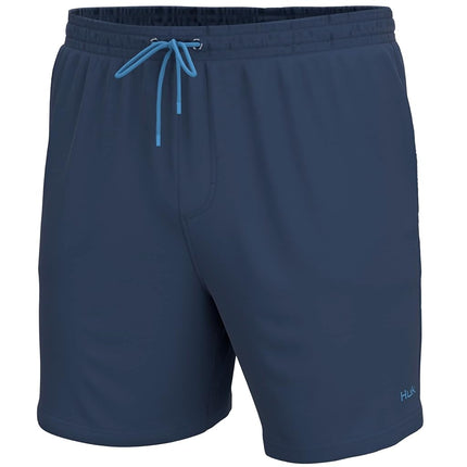 HUK Pantalones Cortos de Pesca Volley Pursuit de Secado Rápido para Hombre, Mar de los Sargazos, Talla Mediana