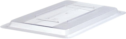 Tapa de plástico para recipientes de alimentos Storplus de Carlisle FoodService Products, tapa para recipientes de almacenamiento, tapa rectangular con diseño apilable para almacenamiento de alimentos, 18 x 12 pulgadas, transparente (paquete de 6)