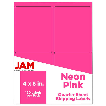 JAM PAPER Shipping Labels - Quarter Page - 101.6 x