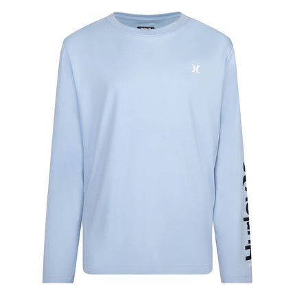 Hurley Boys Long Sleeve Rash Guard Shirt, Blue Dream, 6
