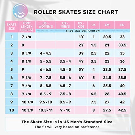 C SEVEN C7skates Cute Roller Skates for Girls and Adults (Peachy Keen, Youth 5 / Men's 5 / Women's 6)