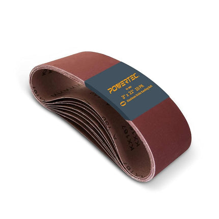 POWERTEC 110470 3 x 21" Sanding Belts | 60 Grit Al